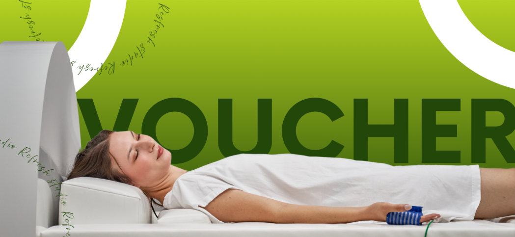 Refresh Studio voucher — banner s logem